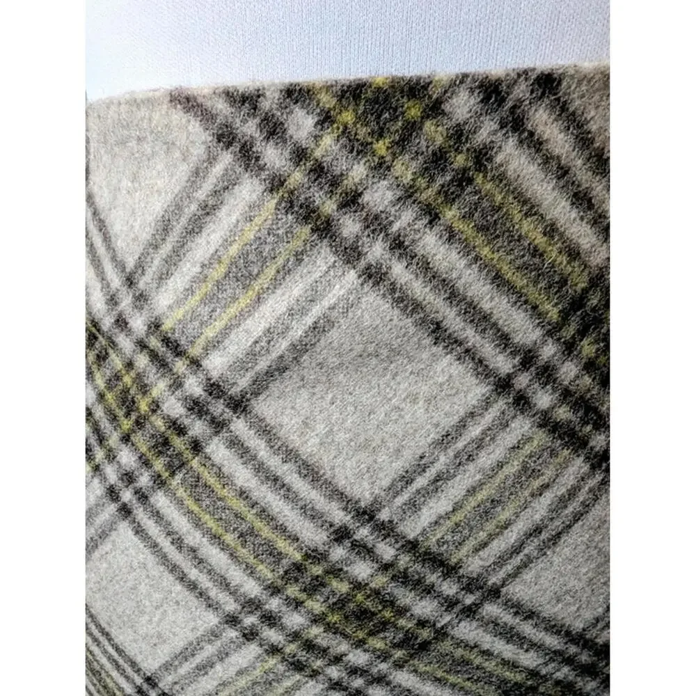 SOLD Plaid Italian Wool Maxi Skirt M 10 - Picture 3 of 5